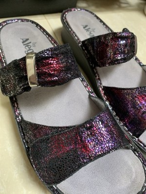 Algeria Karmen Slide Sandals Pink Black Mosaic EU 42 US 11.5/12 EUC  LN 
