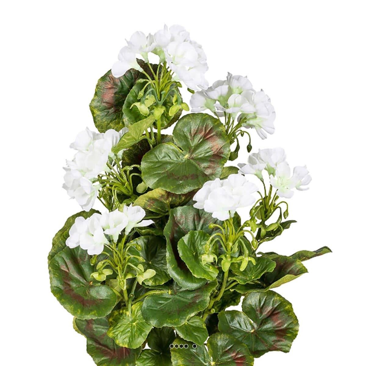 Géranium artificiel blanc 40 cm idéal pour fleurir balcons et terrasses