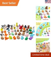 50 pcs Animal Figurines, 3D Printed Animal Figurines Set, Articulated, Party ...