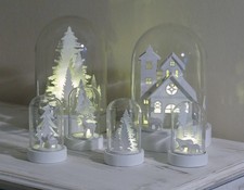 LED Deko Kuppel batteriebetrieben mit Timer, Weihnachten Winter Dekoration XMas