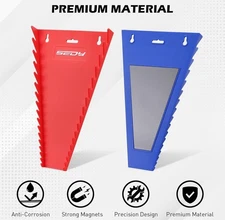 NEW 2-Pack Magnetic Wrench Organizer, 32-Slot Wrench Rack Holder Tool Trays