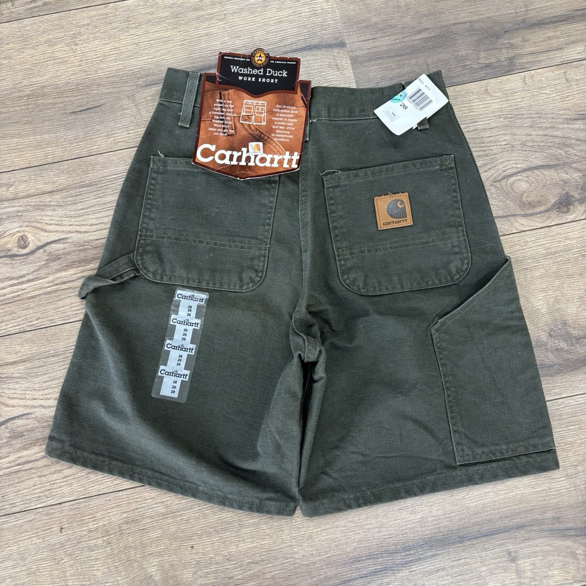 Vintage Early 2000s Moss Green Carhartt Big Patch Carpenter Shorts