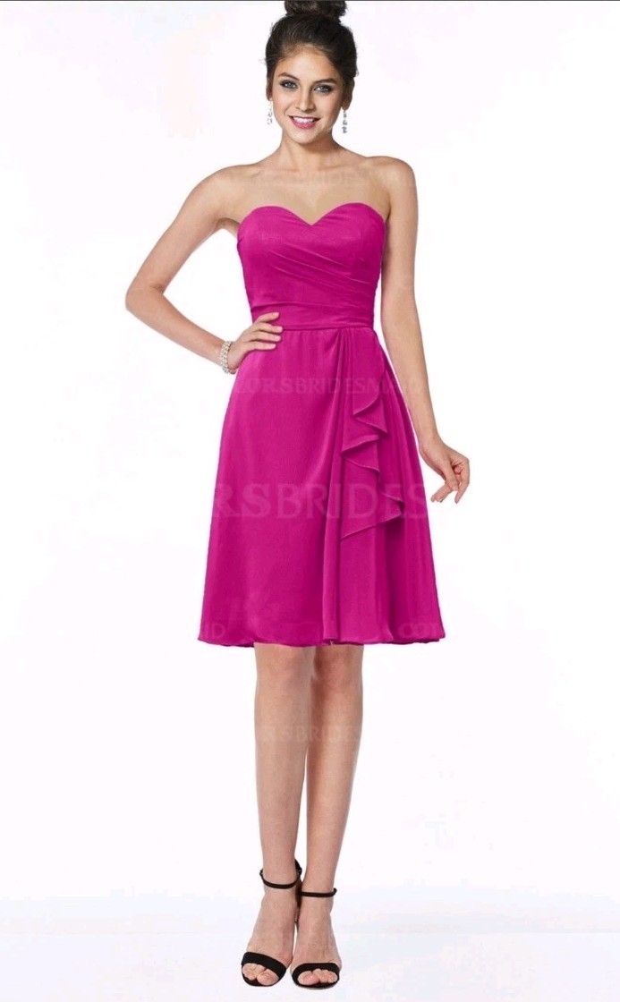 NWT Alfred Angelo Hot Pink Occasion Prom Wedding Cocktail Party Ruffle Dress  S6 | eBay