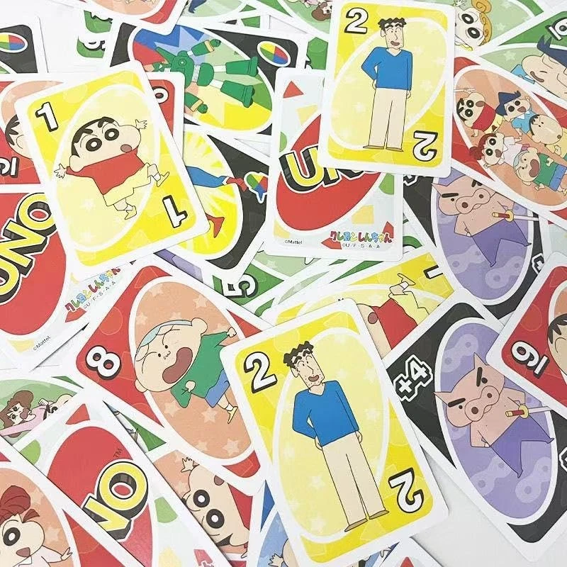 Mattel UNO Crayon Shin-chan Card Game Anime Shinnosuke Nohara Family Party Japan - Image 4 of 4