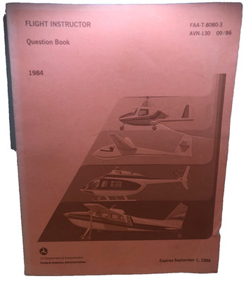 Flight Instructor Question Book US DOT FAA AVIATION PILOTING VINTAGE OLD 1984
