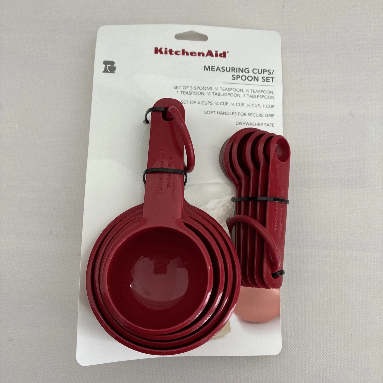 New KitchenAid Empire Red HERA 9 Pc Measuring Spoons and Cups