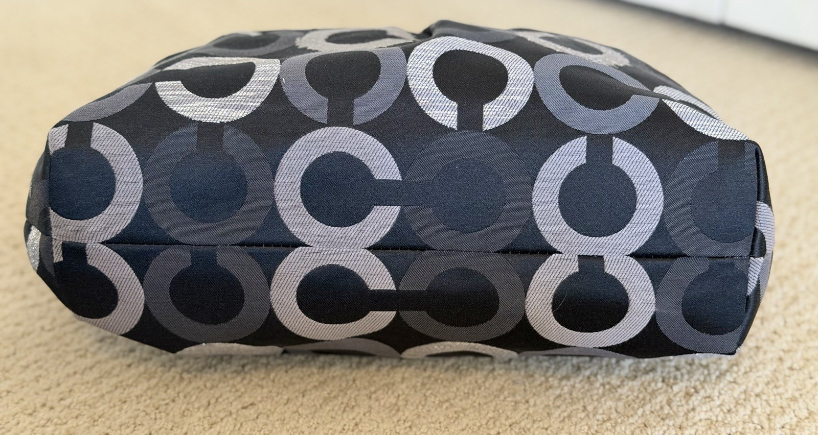 COACH Kristin Embroidered Op Art Signature Pleat Satchel Bag - Black image 7