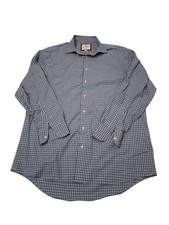 Charles Tyrwhitt Classic Fit Plaid Blue Pattern Dress Shirt Mens 16.5 / 34