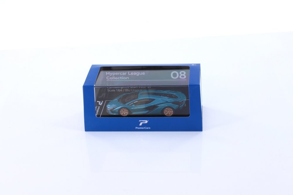 Lamborghini Sian FKP 37, Blue - Kinsmart H08 - 1/64 Scale Diecast Model Toy Car