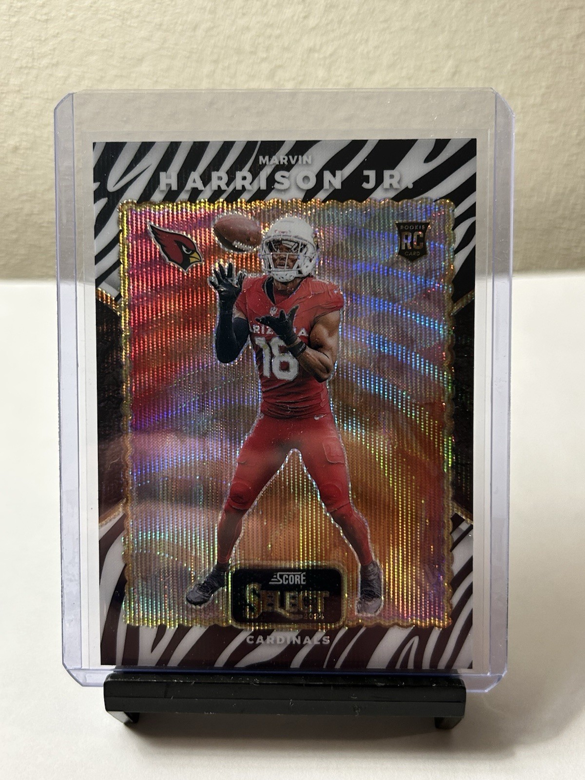 Marvin Harrison Jr. 2024 Select #19 Score Select Throwback - Zebra /(SSP) Rookie