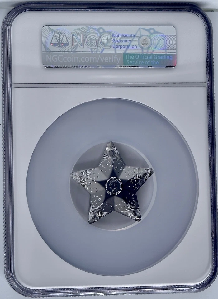 2024 Islas Cook plata 1 oz $5 ornamento cielo estrellado NGC MS 70 primeros lanzamientos Foto 2 de 3