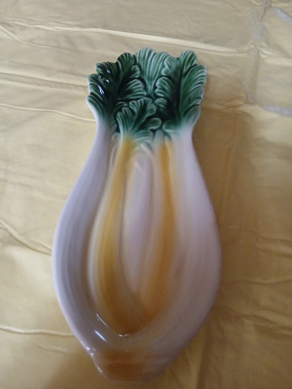 Vintage Celery Serving Dish Cardinal USA Mold Hand Painted Glossy Finish