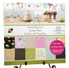 Retired DCWV Pocket Flossom 48 Sheets 12 x 12 Cardstock Floral Paper Pad
