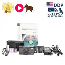 MINT w/Case CONTAX TVS Digital Titanium Black Compact Camera From JAPAN