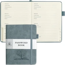 DAOFARY Password Book with Alphabetical Tabs - Small 5.6*4.3 in, Blue Haze 