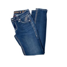 Rock Revival Sherry Skinny Jeans Women's Size 29 Dark Wash Embellished Pockets