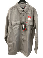 Ariat FR Work Shirt Mens Large Flame Resistant Gray Button Up Long Sleeve