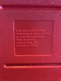 LEGO Vintage 1985 Red Plastic Carrying Case / Storage Case - Full of Legos -L@@k