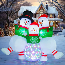 Aufblasbare Weihnachtsfiguren 2m Schneemann Familie LED Licht Gartendekoration