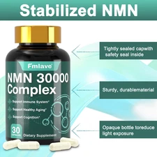 NMN Capsules, Energy Booster, BOOSTIS NAD Level Cognition Anti Aging Supplement