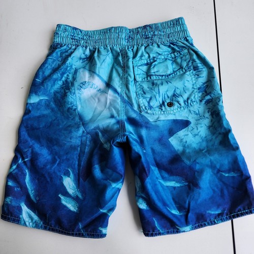 Lot Of 2 Boys Old Navy Gymboree Aqua Blue Sharks Swim Trunks Shorts Size M (8) - Picture 6 of 7