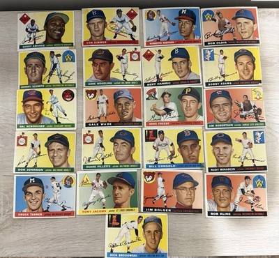 1955 Topps Baseball Card Lot 21 Cards VG Vintage Commons Semi Stars