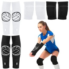 2 Set Volleyball Knee Pads and Volleyball Arm Sleeves with Protection Pad Com...