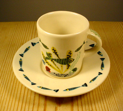 ''Fisch'' von Hannah Turner Kaffeetasse & Untertasse