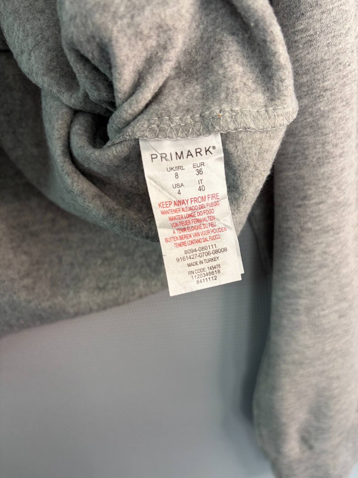 Disney Stitch Cropped Crewneck Sweatshirt Womens Size 8 Grey Primark Jumper image 4