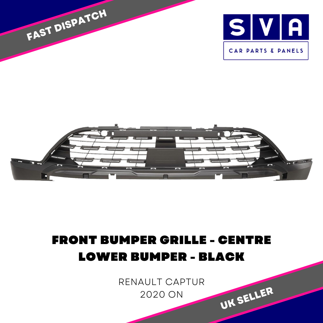 For Renault Captur 2020> Front Bumper Grille Centre/Lower Bumper Black Approved