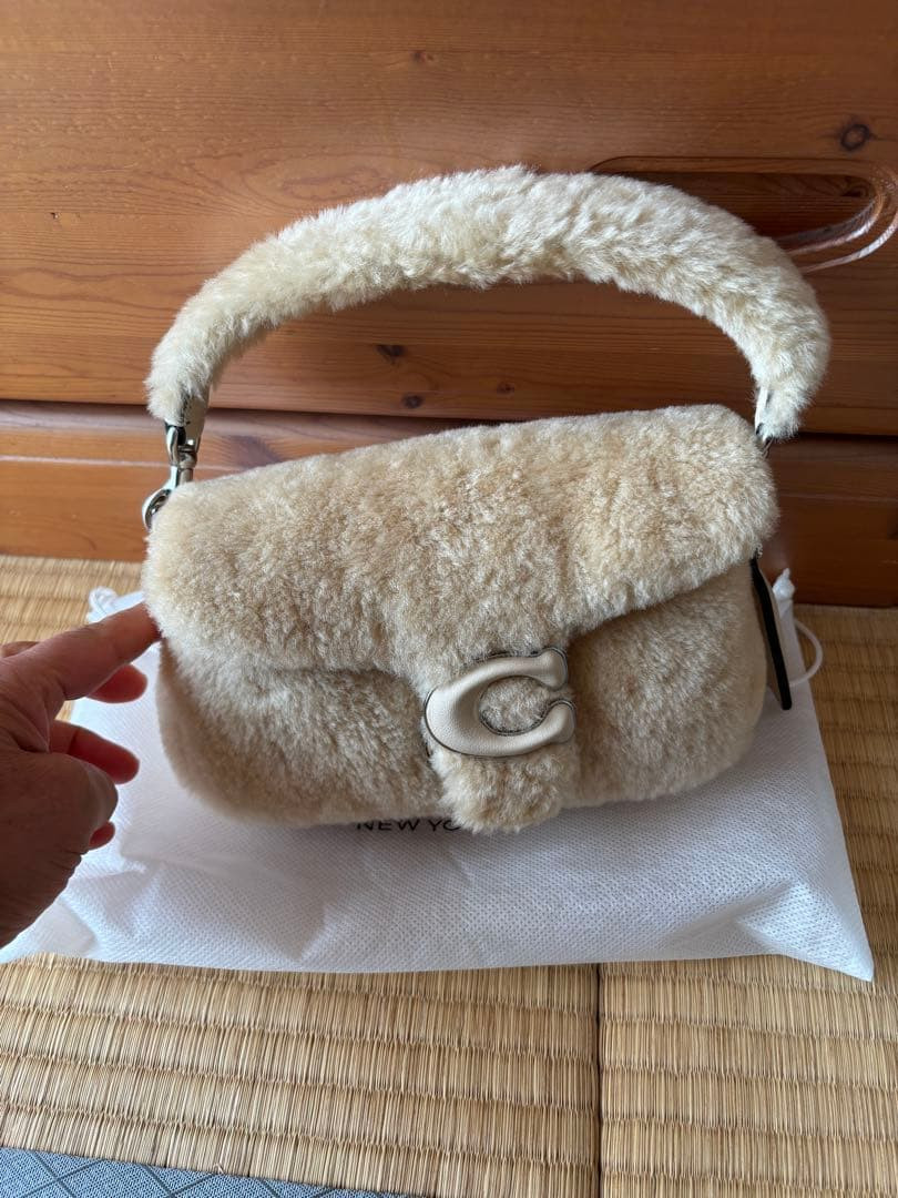 Coach Pillow Tabby Ivory Boa Handbag 2-Way Shoulder Bag Women's Auth From Japan