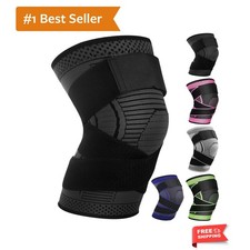 Lightweight Compression Knee Sleeve with 3D Knitting - Adjustable Support, Large