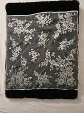 Vintage White Floral Scarf Made in Italy Nylon/Rayon 25x25