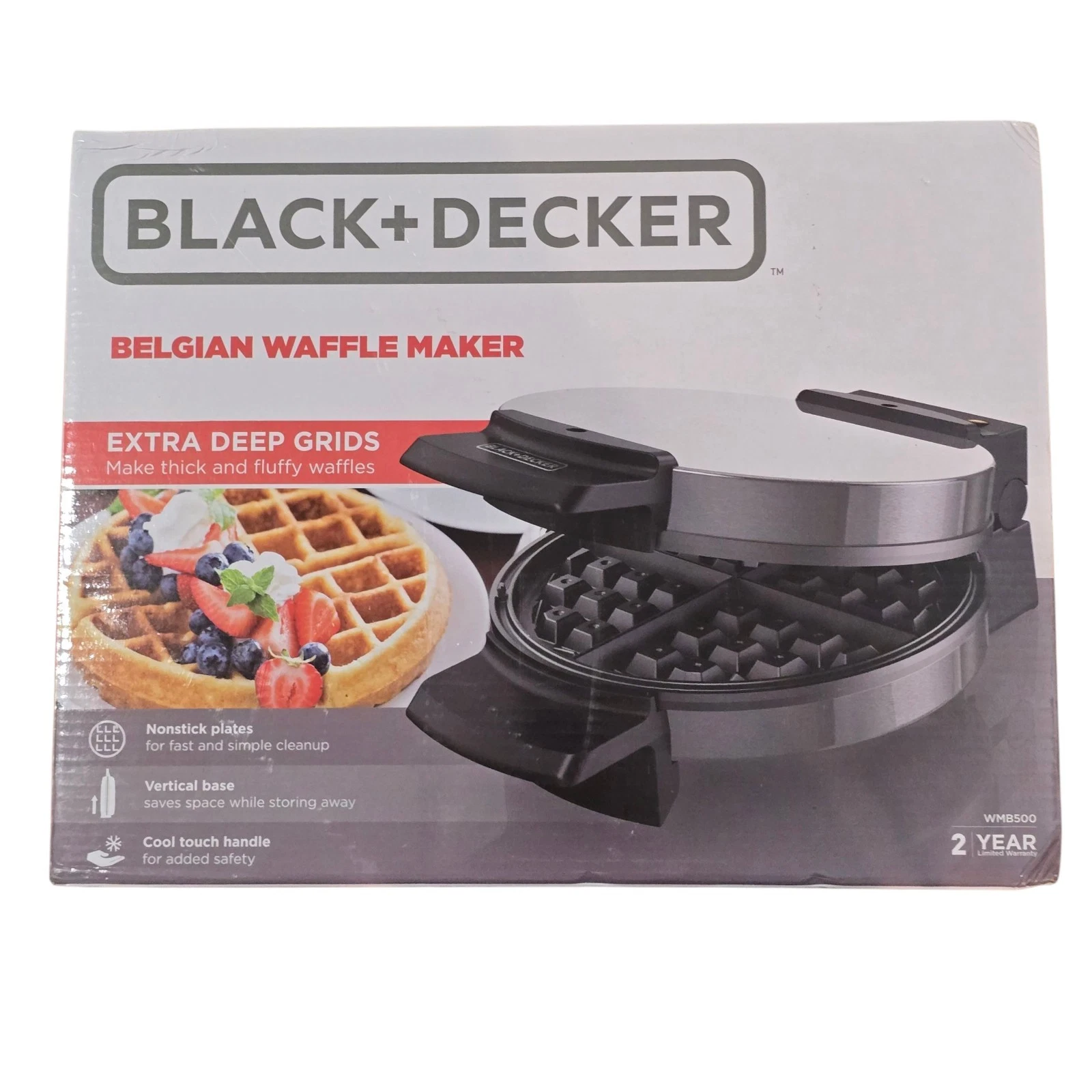 BLACK & DECKER Belgian Waffle Maker - WMB500 - Factory Sealed