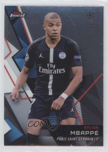 2018-19 Topps Finest UEFA Champions League Kylian Mbappe #50 4m4