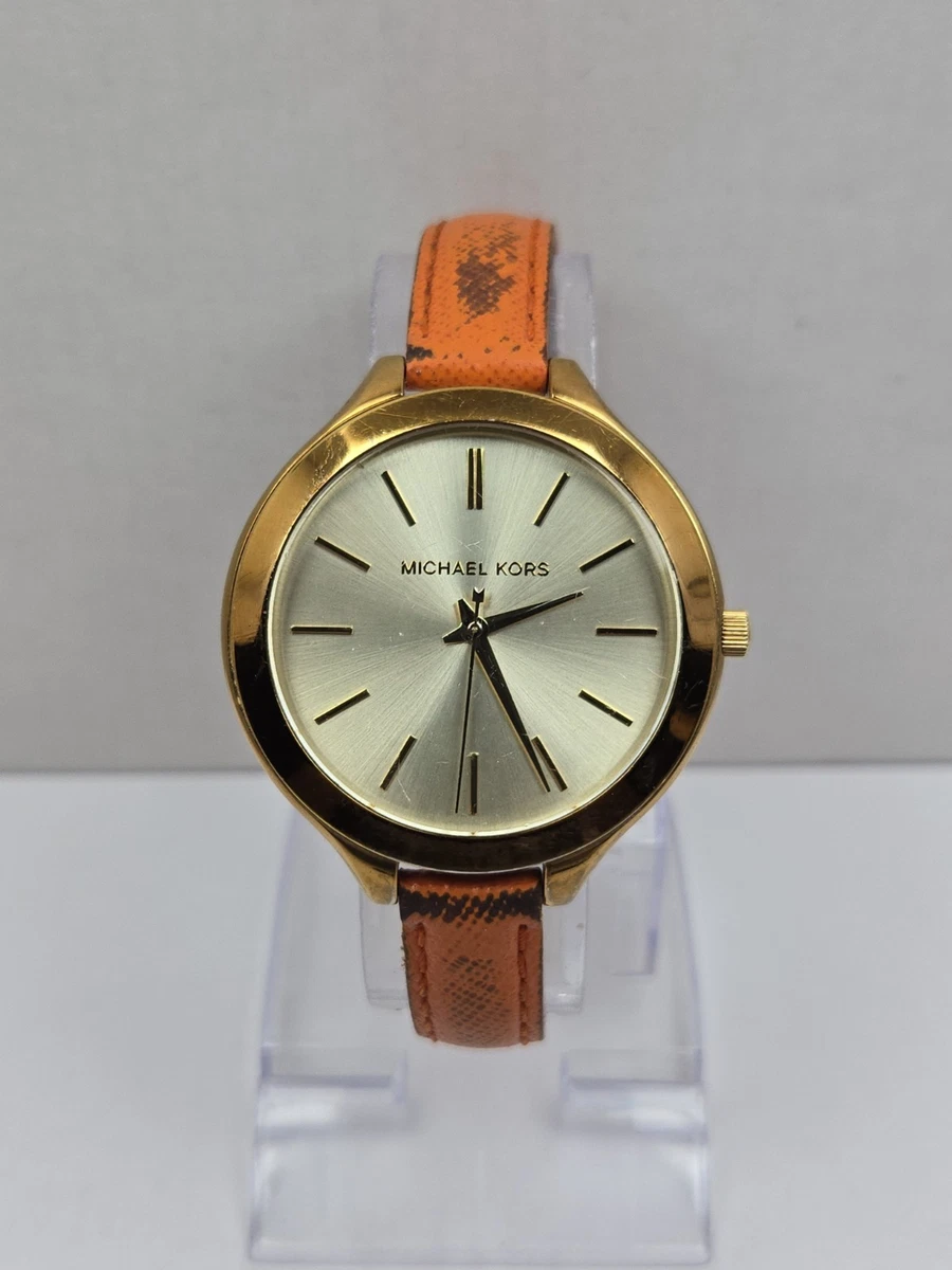 Michael Kors Slim Runway Leather Band Wristwatches for sale  display picture 3