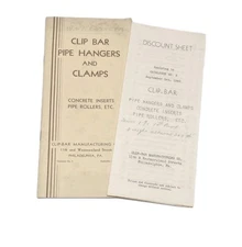 Clip Bar Manufacturing Co Pipe Hangers & Clamps Catalog + Discount Sheet 1935