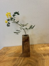 Handmade Hinoki Cypress Wood Vase Walnut Oil Finish Zen Wabi-Sabi