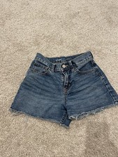 Old Navy Girls Size 10 High Waisted Adjustable Waist Denim Shorts Preowned