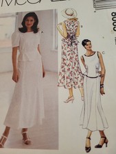 Vintage 90s McCallS 8063 Sewing Pattern 2 Pc Dress SZ 10,12,14 Factory Folded
