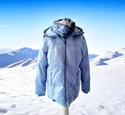 NEU Dreimaster Steppjacke Gr L hellblau Parka Winterjacke Mantel Anorak NP 279,-