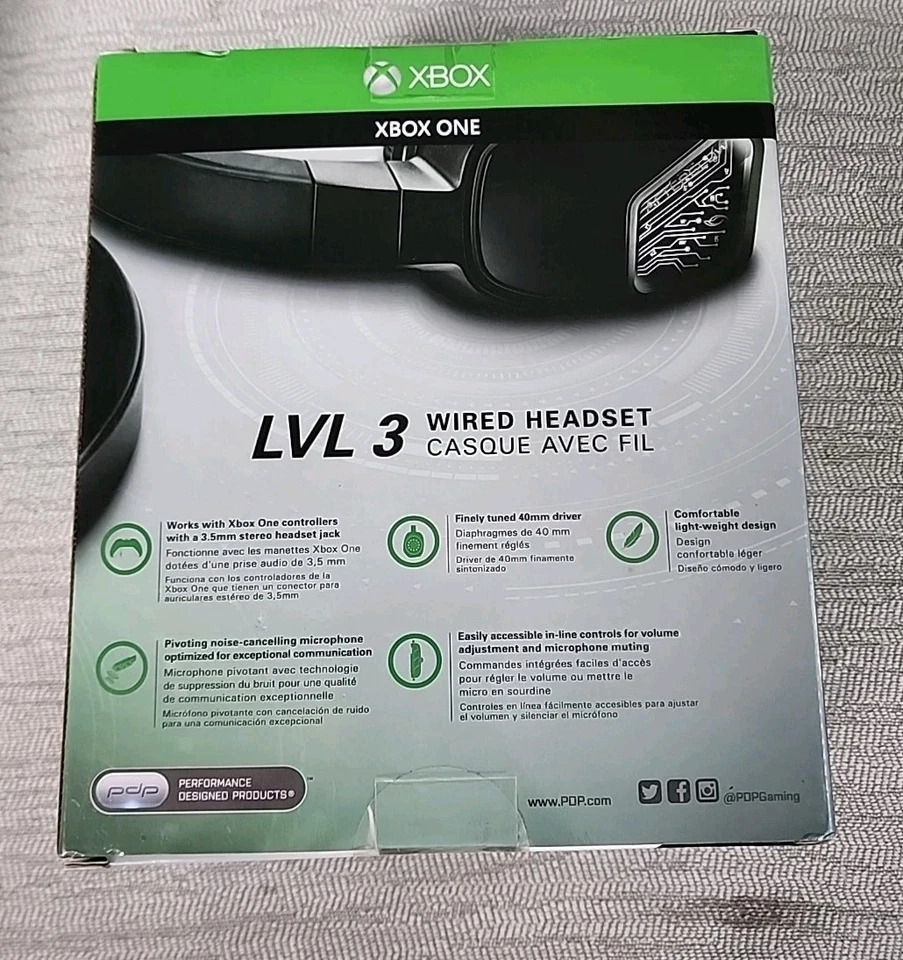 PDP AFTERGLOW XBOX ONE LVL GAMING HEADSET BLACK NEW NIB - Image 2 of 4