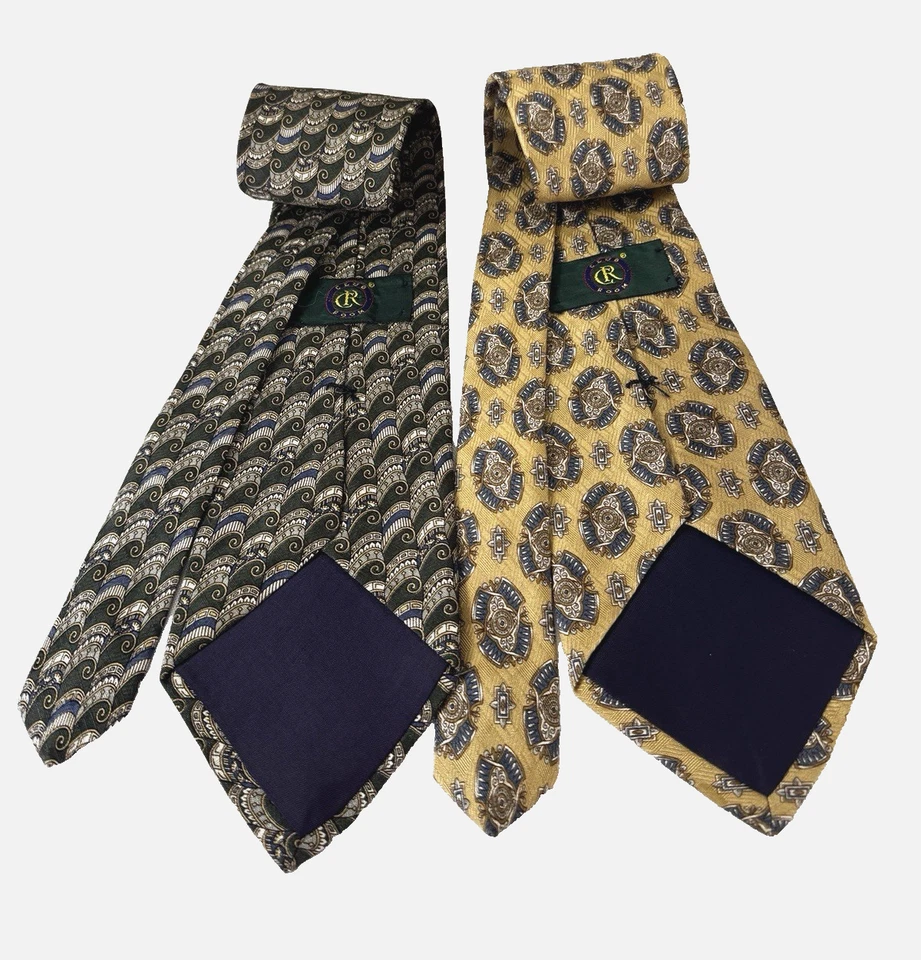 Lote de 2 corbatas vintage para sala club para hombre Paisley Preppy dinero antiguo clase Heritage Foto 4 de 4