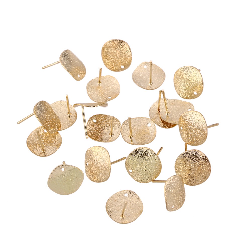 20-Piece Flat Back Ear Studs with Holes for Casual Wear