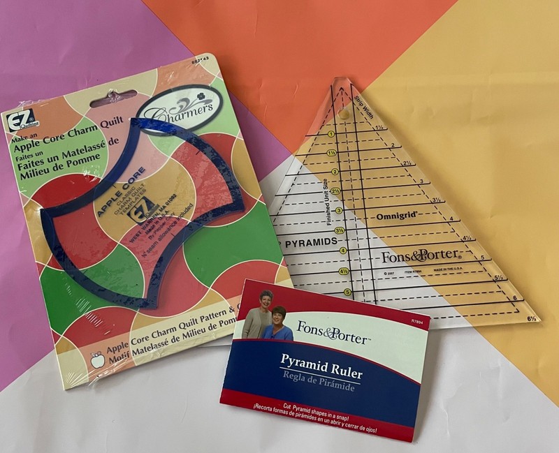 2 quilting templates-triangle/apple core-EZ Quilting/Fons and Porter-new