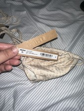 SKIMS Signature Swim Triangle Bikini Top - Dune Crocodile Print - S