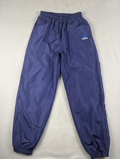 Vintage Adidas Windbreaker Pants Men s Size Large Blue Lined Embroidered Logo