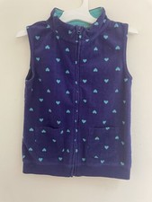 Carters Kid Girl Allover Heart Print Cozy Fleece Zip-Up Sleeveless Vest Purple 5