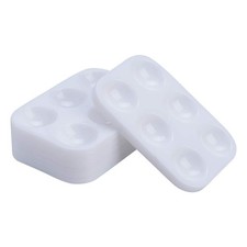 30 PCS White Plastic Paint Palettes 6 Well Rectangular Watercolor
