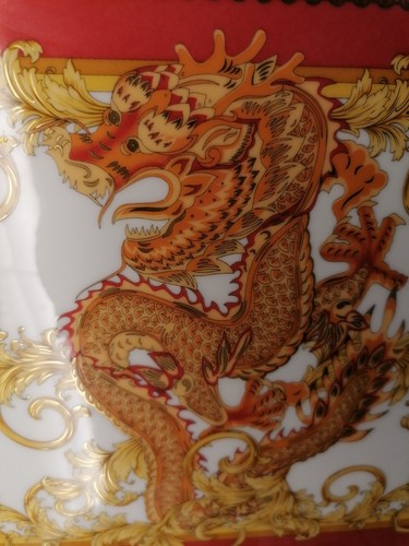 Rosenthal Versace Asian Dream breite (21cm) Vase 1. Wahl reiche Vergoldung - Bild 3 von 14